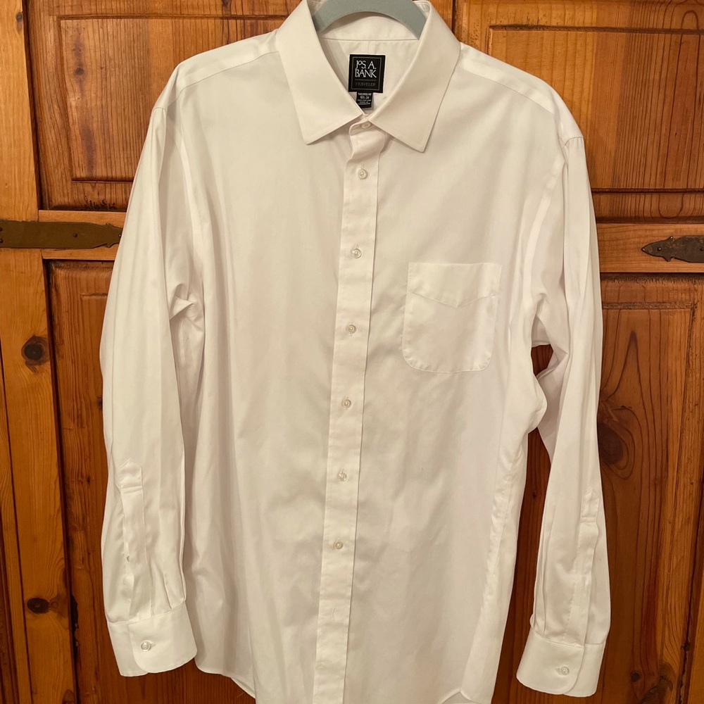 Jos. A. Bank Non-Iron White Dress Shirt Tailored Fit